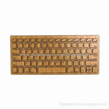 2014 Most popular design 201 bamboo wireless keyboard, natural green wireless bamboo keyboard